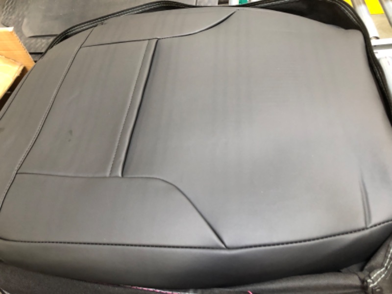 Photo 1 of Coverado Car Seat Covers Full Set, Waterproof Nappa Leather Auto Seat Protectors, Universal Fit for Most Sedans SUV Pick-up Truck, Black Black FullSet