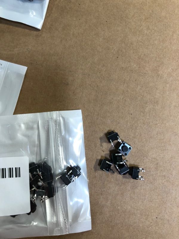 Photo 1 of 100 Pcs SMT PCB 4 Pin 6 x 6 x 5.5 mm Momentary Tact Tactile Push Button Switch Surface Mounted Devices