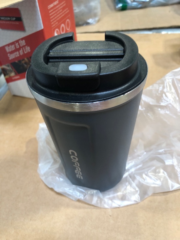 Photo 1 of 13oz Car Coffee Mug 304 Stainless Steel Thermal Cup - Portable and Stylish Cup for Coffee Lovers and Drivers - Press-in Lid, Anti-Slip Base, Non-Spill, Matte Finish(Blue)