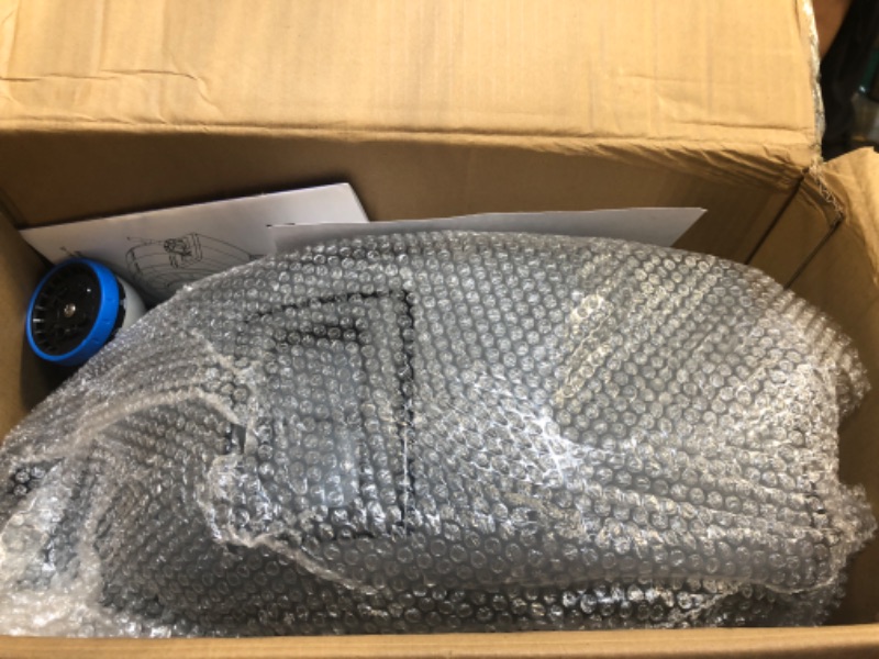 Photo 1 of REDUCTUS Retractable Garden Hose Reel, 75ft 1/2" Wall Mount Retractable Water Reel Automatic Rewind Lock Any Length, 180° Swivel Hose Reel Outside, 10 Pattern Hose Nozzle