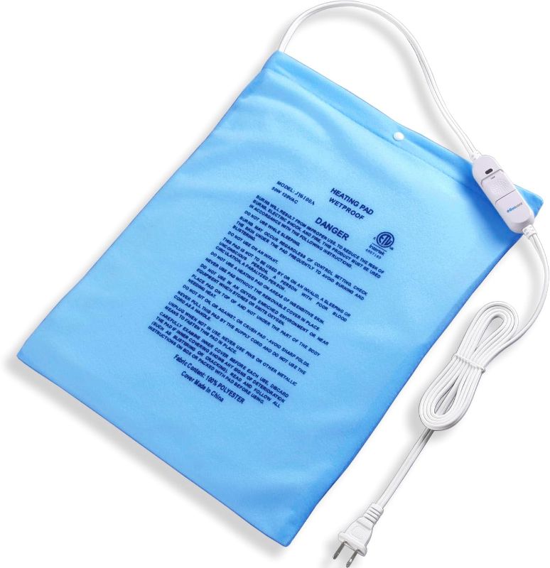 Photo 1 of Boncare® Small Heating Pad Without Auto Shut Off for Cramps and Back Pain Relief, High and Low Temperature Settings Classical Vinyl Hot Electric Heat Pad with Washable Cover Sky Blue (12"x 15", 1) 1 Count (Pack of 1) 1