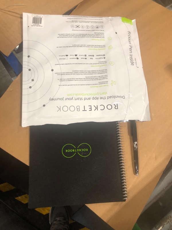 Photo 1 of Rocketbook Smart Reusable Notebook, Flip Letter Size Spiral Notebook, Infinity Black, (8.5" x 11") Letter Black