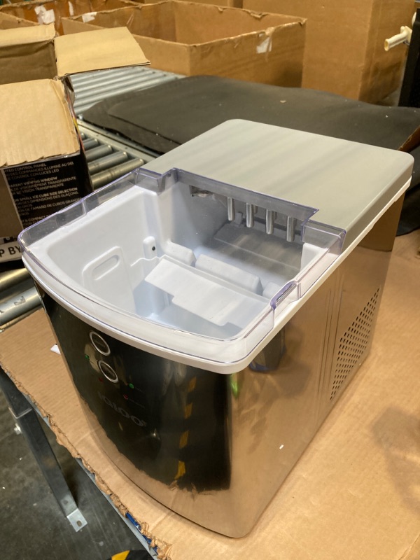 Photo 1 of Igloo Electric Countertop Ice Maker Machine - Automatic and Portable - 33 Pounds in 24 Hours - Ice Cube Maker - Ice Scoop and Basket - Ideal for Iced Coffee and Cocktails - Stainless Steel 33 lb Stainless Steel