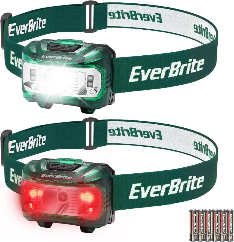 Photo 1 of EverBrite Headlamp, 2 Pack Kids Headlamp with Red Light and Memory Function, Head Lamp for Adults and Kids with 5 Modes, Bright Headlamps for Camping, Running, Batteries Included
