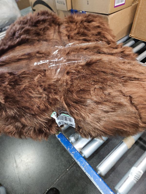 Photo 2 of **USED**Carvapet Shaggy Soft Faux Sheepskin Fur Area Rugs Floor Mat Luxury Bedside Carpet for Bedroom Living Room 8ft x 10ft, Brown 8 x 10 ft Rectangle Brown