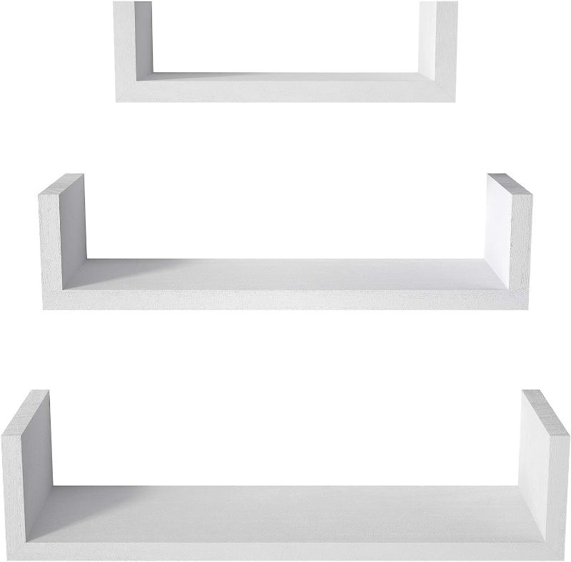 Photo 1 of **MINOR DAMAGE**SRIWATANA Floating Shelves Wall Mounted, Solid Wood Wall Shelves, White
