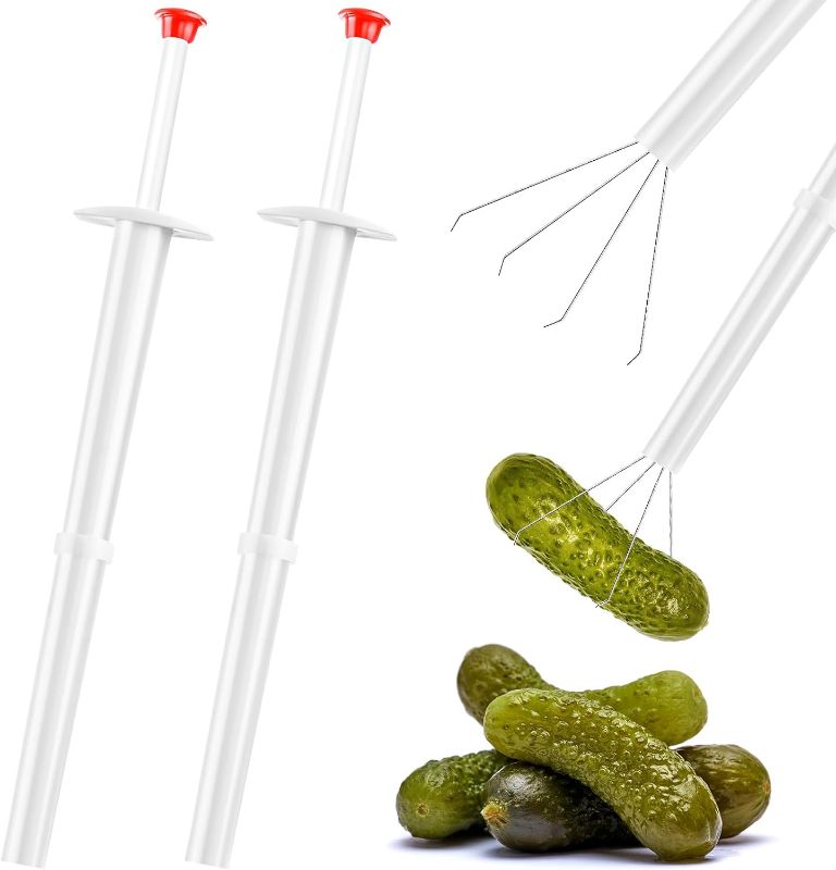 Photo 1 of 2Pcs Pickle Grabber Tool, Stainless Steel Pickle Picker Grabber, Pickle Pincher Tool for Kitchen Food Olive Pepper
