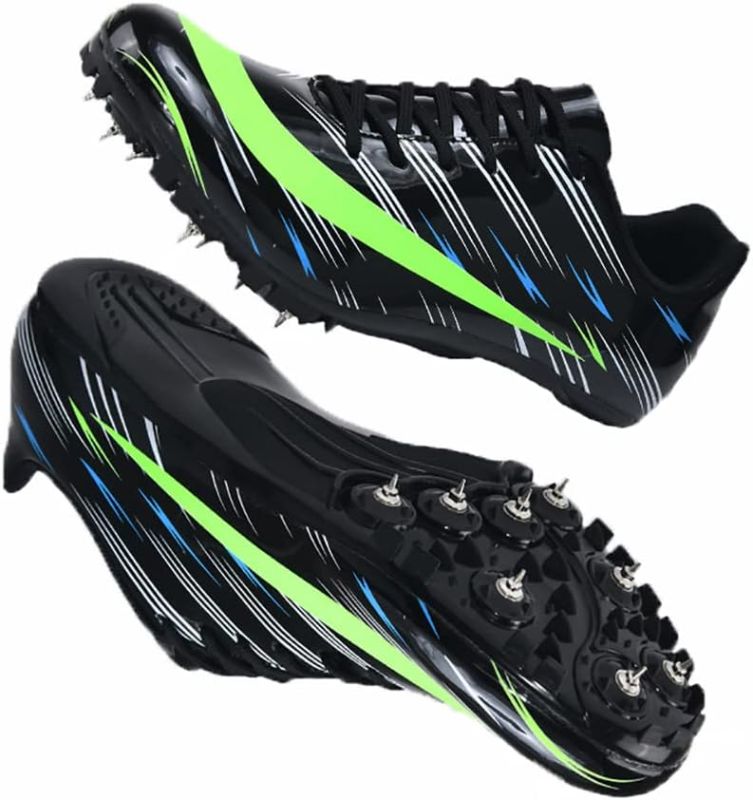 Photo 1 of ***SIZE 44**Track and Field Spike Shoes Breathable Lightweight Running Training Sneakers Anti-Slip Track Race Athletics Shoes(Boys, Girls,Womens, Mens)
