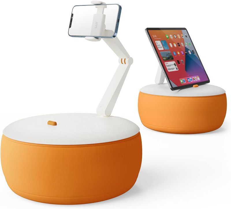 Photo 1 of **USED**SAIJI Cell Phone Stand Pillow with Adjustable Biaxial Tablet Phone Holder for Working/Enjoyable Fit for iPhone 13/13 pro/14, and All 4.7"-7.0" Devices(Orange)
