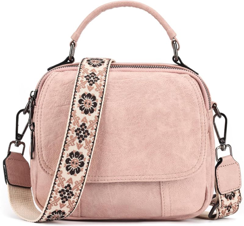 Photo 1 of OPAGE Small Leather Crossbody Bags for Women, Cross Body Shoulder Handbags Crossbody Purses for Women with Top Handle
