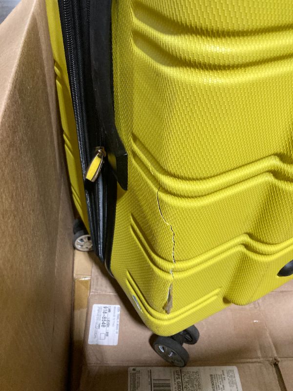 Photo 6 of ***FOR PARTS ONLY*** 

Rockland Melbourne Hardside Expandable Spinner Wheel Luggage, Yellow, 2-Piece Set (20/28)