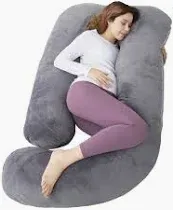 Photo 1 of  Pregnancy Pillow for Sleeping, Extra Large U Shaped Body Pillow, Maternity Pillow for Pregnant Women with Velvet Cover (Dark Grey)