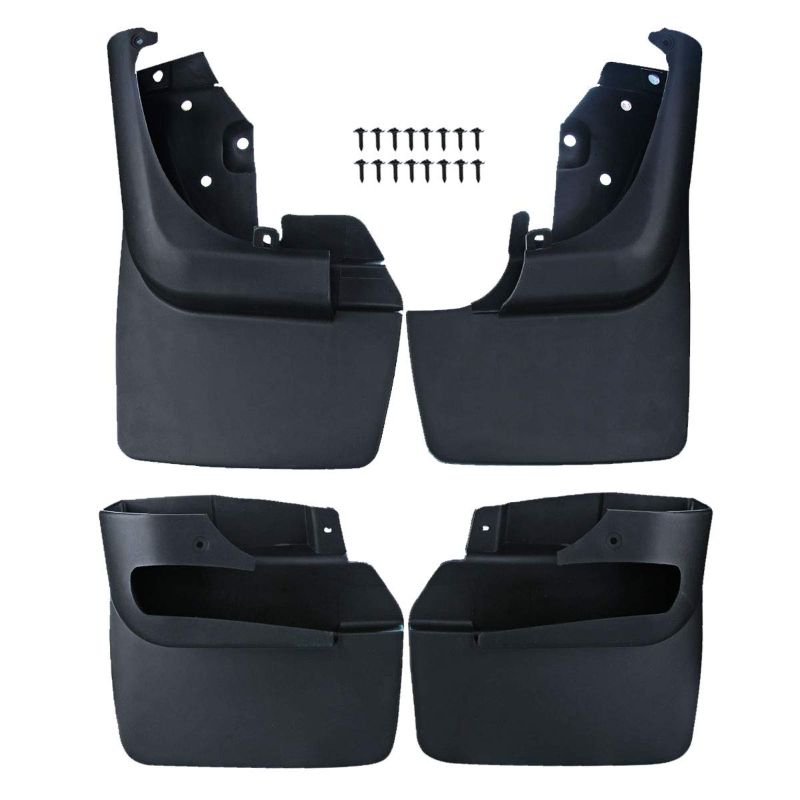 Photo 1 of ****USED**BOX IS DAMAGED***** A-PREMIUM SET OF 4PCS MUD FLAPS SPLASH GUARDS MUDGUARDS MUDFLAPS WITH HARDWARE KITS COMPATIBLE WITH TOYOTA LAND CRUISER (80 SERIES) 1990-1997, SPORT UTILITY, (WITH FENDER FLARES), FRONT AND REAR FOR LAND CRUISER 1990-1997