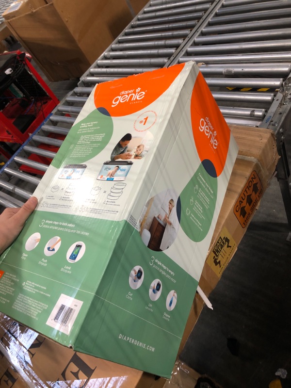 Photo 1 of Diaper Genie Classic Pail Includes 1 Starter Square Refill That can Hold up to 165 Newborn-Sized Diapers.