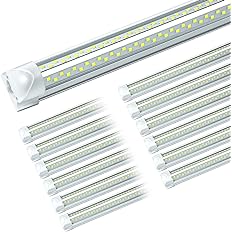 Photo 1 of 8ft LED Shop Light, 8' 100W 6000K (12 Pack), 8 Foot led Shop Lights Fixture for Garage Workshop, T8 LED Tube Lights, High Output, Linkable Shop Lights with Plug
