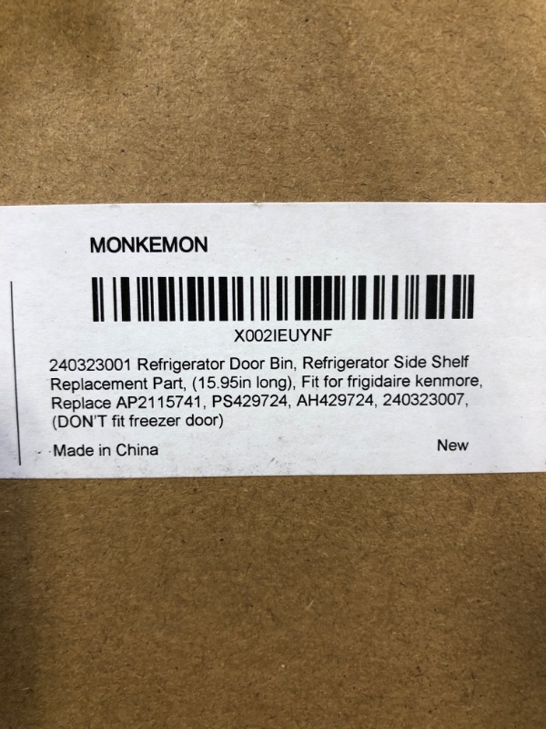 Photo 4 of 240323001 Refrigerator Door Bin, Refrigerator Side Shelf Replacement Part, (15.95in long), Fit for frigidaire kenmore, Replace AP2115741, PS429724, AH429724, 240323007, (DON’T fit freezer door)
