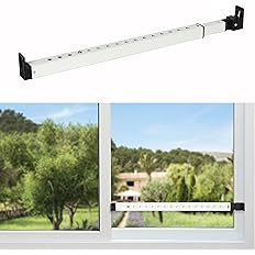 Photo 1 of 2-Section Upgrade Window Security Bar with Child-Proof Anti-Lift Lock, Easy Install for Single Hung Windows or Narrow Patio Doors, Extendable (16-3/8" to 29-1/2"), White
