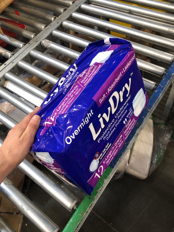 Photo 1 of LivDry Adult XL Incontinence Underwear, Overnight Comfort Absorbency, Leak Protection, X-Large, 12-Pack X-Large (12 Count)
