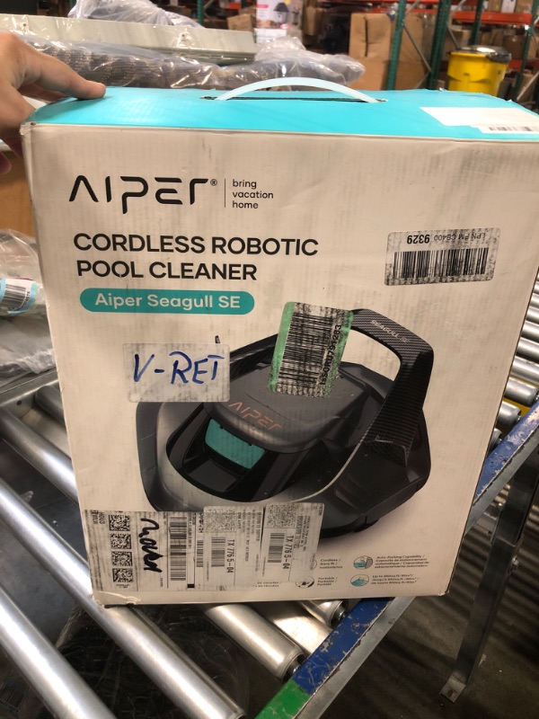 Photo 4 of AIPER Scuba SE Robotic Pool Cleaner, Cordless Robotic Pool Vacuum, Lasts up to 90 Mins, Ideal for Above Ground Pools, Automatic Cleaning with Self-Parking Capabilities-Gray
