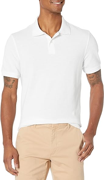 Photo 1 of Amazon Essentials Men's Slim-Fit Cotton Pique Polo Shirt L
