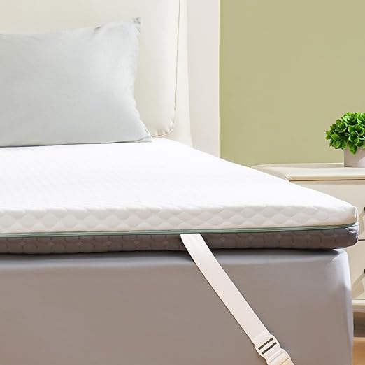 Photo 1 of 2 Inch Memory Foam Mattress Topper Twin Size, Re:flip Soft Mattress Topper for Pain Relief, Cooling Mattress Topper , Ergonomic 5-Zone Design, CertiPUR Certified  refer to photos ***USED*** 