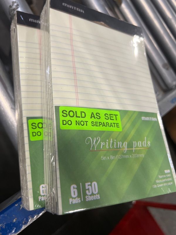 Photo 2 of Mintra Office Legal Pads, ((Basic 12pk - (Green Paper) (5in x 8in (Narrow Ruled), 6pk (Green Tint)) 5in x 8in (Narrow Ruled) 12pk (Green Tint)