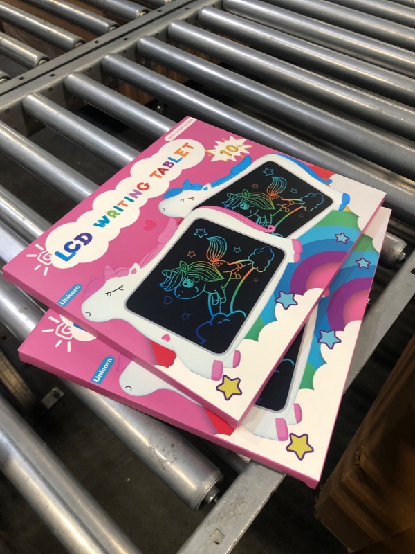 Photo 1 of  2 pack **GJZZ Toys for Boys Gifts for 3 4 5 Years Old Boy - Unicorn 10inch Drawing Doodle Board, Toddler Toys, Learning Writing Board Kids Toys Age 6 7 8 for Christmas, Birthday, Blue Unicorn Blue
