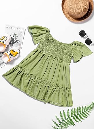 Photo 1 of blibean Girls Demin Elegant Dresses Size 6-7 Years A Green DRESS ONLY