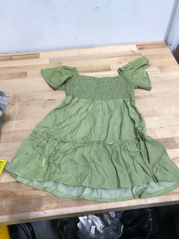 Photo 3 of blibean Girls Demin Elegant Dresses Size 6-7 Years A Green DRESS ONLY