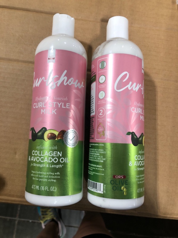 Photo 2 of  2 pack**ORS Olive Oil Curlshow Curl Style Milk Infused with Collagen & Avocado Oil for Strength & Length (16.0 oz)
