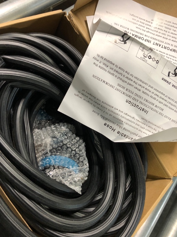 Photo 2 of Garden Hose 100 FT, Expandable Garden Hose, 2024 New Patented Expandable Water Hose, 60 Layers of Innovative Nano Rubber, Lightweight, No-Kink, Repairable, Retractable Flexible Hose Black Blue