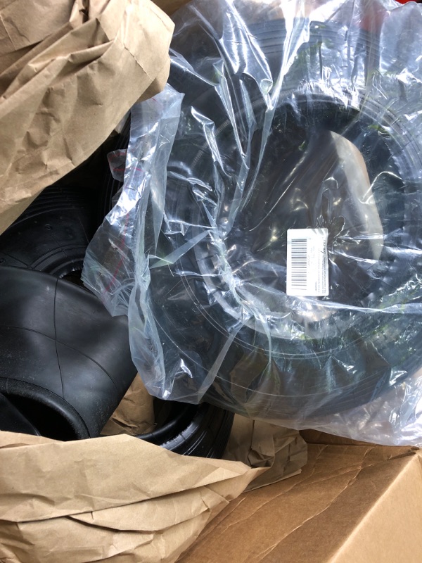 Photo 2 of (2-Set) AR-PRO 4.80/4.00-8" Tire and Inner Tube Set - Universal Replacement Tires and Inner Tubes with 15.5" Outer Tire Diameter and 4.80" Tire Width - Fits on Dollies, Trolleys, Wagons, and More