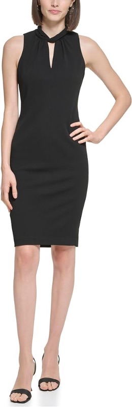 Photo 1 of Calvin Klein Twist Mock Neck Scuba Crepe Sheath unknown size 