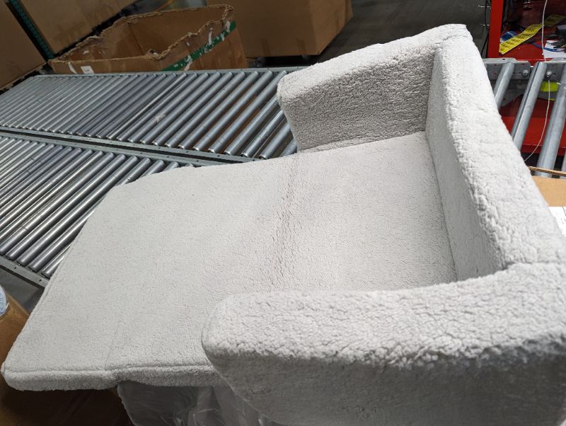 Photo 1 of Delta Children Cozee Flip-Out Sherpa 2-in-1 Convertible Sofa to Lounger for Kids, Grey