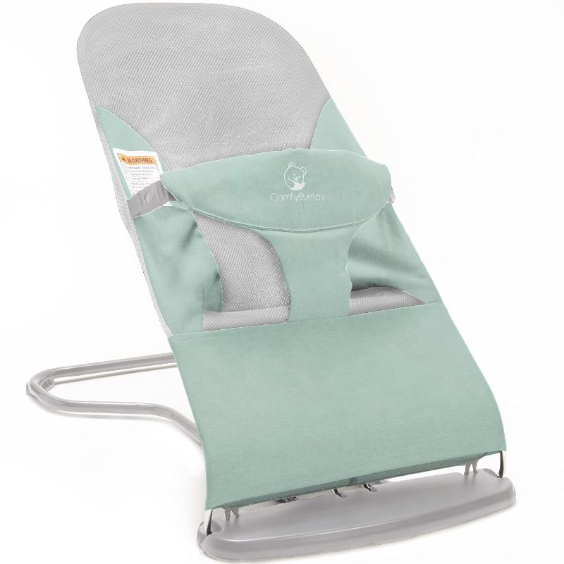 Photo 1 of ComfyBumpy Ergonomic Baby Bouncer Seat - Bonus Travel Carry Case - Safe, Portable Bouncing Chair with Adjustable Height Positions - Infant Sleeper Bouncy Seat Perfect for Newborn Babies ***BLUE***