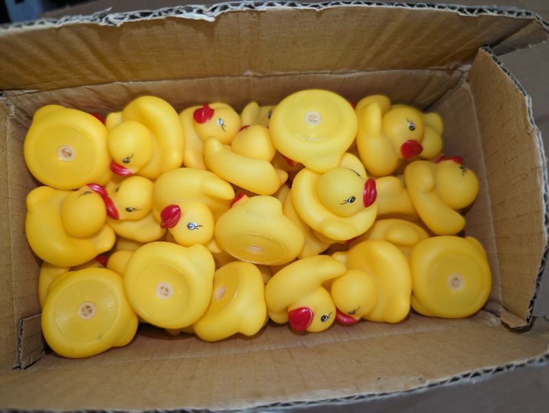 Photo 1 of 105-Pieces Float & Squeak Mini Rubber Duck Baby Bath Ducky Sound ShowerToys for Kids Celebrate The Joy of The Children Yellow (105pcs)
