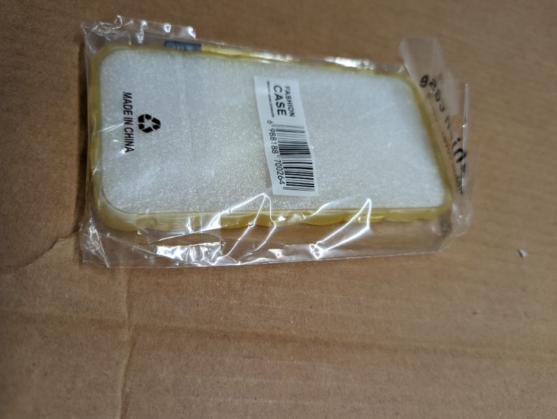 Photo 1 of Case Compatible with iPhone 12 6.1 Inches Clear Case Wave Frame Cute Design, Soft TPU Protective Cover(Clear Yellow) iphone 12 clear yellow pack of 2