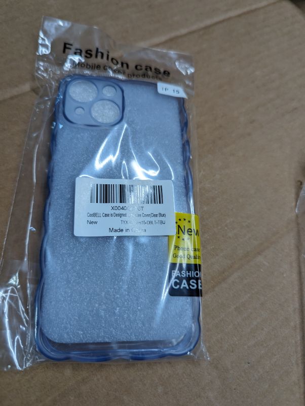 Photo 1 of CoolBELL Case Compatible with iPhone 14 Plus 6.7 Inches Clear Case Wave Frame Cute Design, Soft TPU Protective Cover(Clear Blue) iphone 14 plus clear blue pack of 2