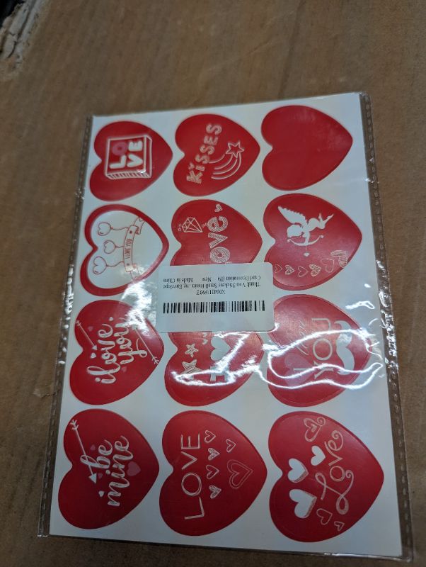 Photo 2 of 48 Pcs Happy Valentine's Day Stickers, 1.7 Inch Waterproof Valentine Labels Stickers for Small Business, Cute Heart Decals for Gift Tags Cards Envelope Seals Boxes Gift Wrap Valentine Party Favors(B) Valentine Seal B Pack of 5