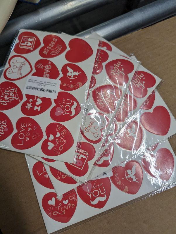 Photo 4 of 48 Pcs Happy Valentine's Day Stickers, 1.7 Inch Waterproof Valentine Labels Stickers for Small Business, Cute Heart Decals for Gift Tags Cards Envelope Seals Boxes Gift Wrap Valentine Party Favors(B) Valentine Seal B Pack of 5