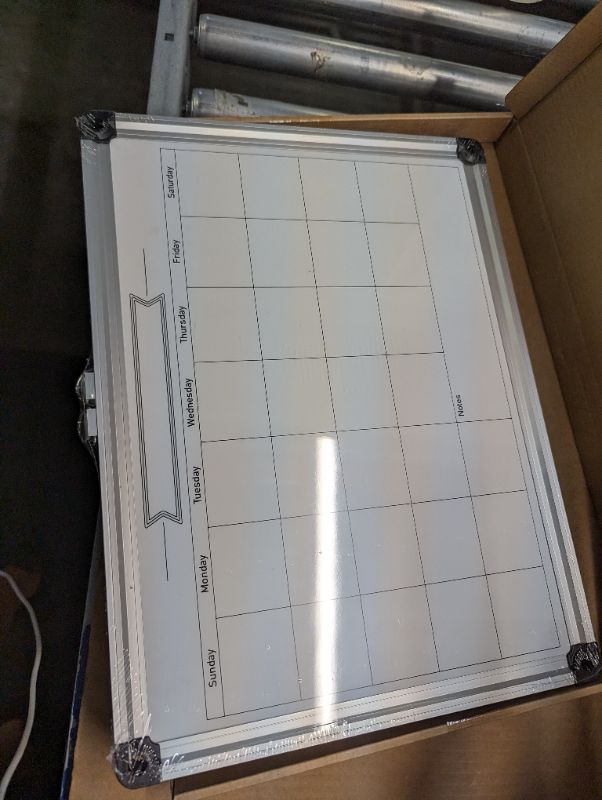 Photo 1 of DumanAsen Calendar Whiteboard, 12 x 16 inch Magnetic Monthly Calendar Whiteboard for Wall, Portable Whiteboard for Home, Office, Includes Markers, Marker Tray, Eraser and Hanging Hardware