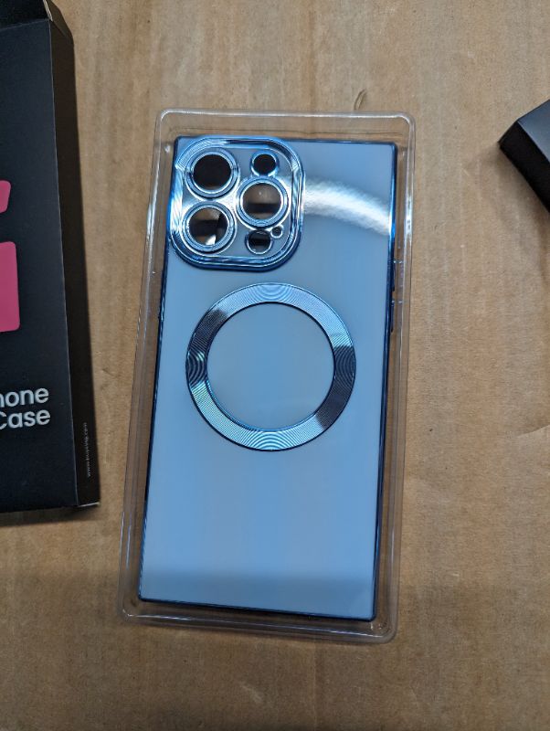 Photo 1 of Magnetic iPhone 15 Pro Max Case Square[Compatible with MagSafe] Full Camera Protection & Reinforced Corners Bumper,Cute Slim Luxury Soft Case 6.7 inch for Women Man Girls-Blue for iPhone 15 Pro Max 6.7'' Blue