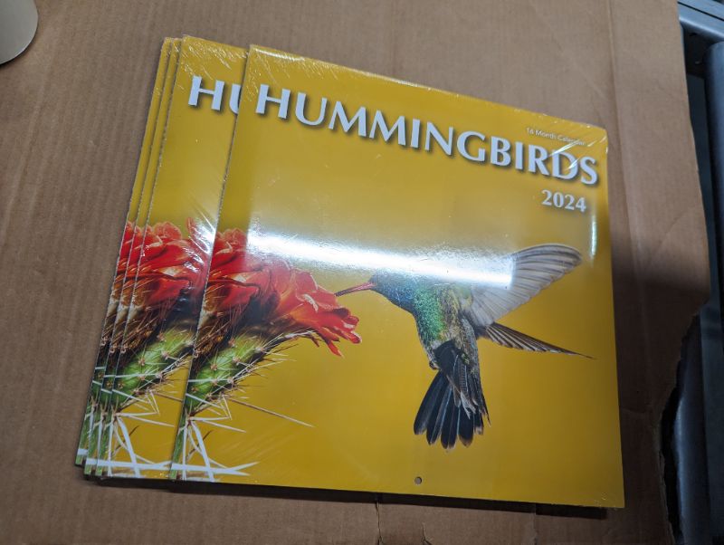 Photo 2 of 2024 Hummingbirds Hangable Wall Calendar Monthly - Beautiful Wildlife Bird Photo Gift - Birds Nature Photography - Gifting for Him Her- Sturdy 12" Large Full Page 16 Months Organizing & Planning pack of 4 