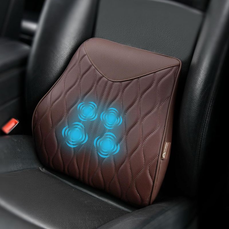 Photo 1 of *** SIMILAR PRODUCT*** Coverado Leather Lumbar Support for Car Seat Driver, Car Seat Massager for Vehicle, Car Seat Cushions for Driving Back Pain Relief, Car Massage Seat for Vehicle, Lower Back Support for Car