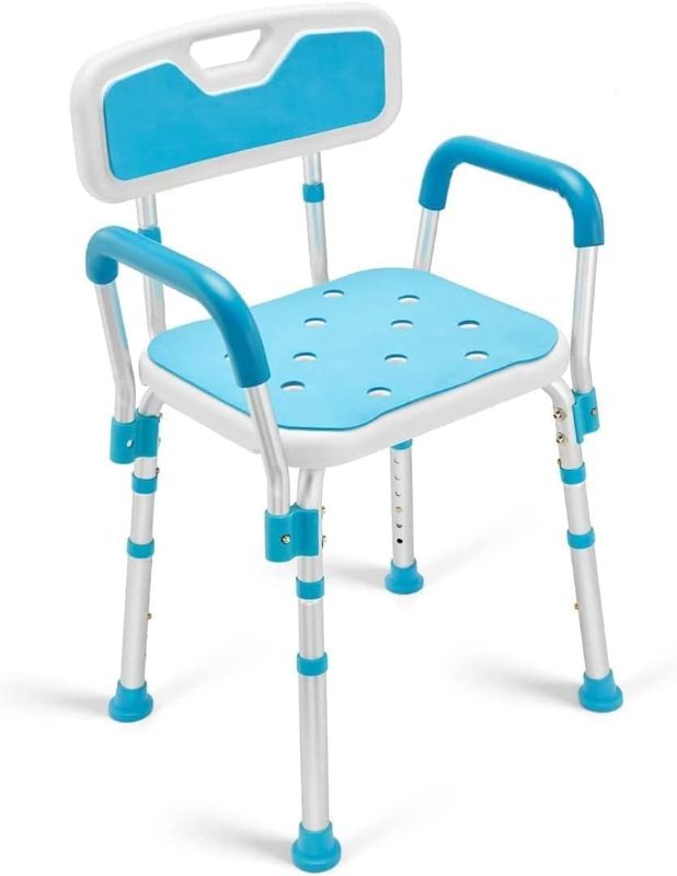 Photo 1 of ***SIMILAR PRODUCT***Shower Chair with Back for Seniors, Bathtub Seat with Removable Arms for Handicap, Disabled & Elderly - Adjustable Shower Bench for Tubs (FSA or HSA Eligible)