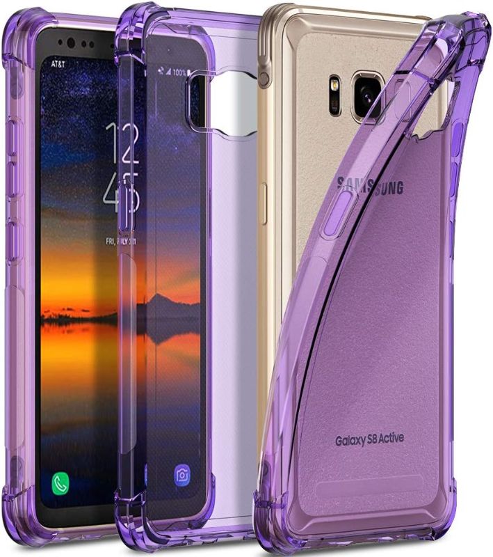 Photo 2 of 6 packSamsung Galaxy S8 Active Case, Ultra [Slim Thin] Scratch Resistant TPU Rubber Soft Skin Silicone Protective Case Cover for Galaxy S8 Active (Purple)