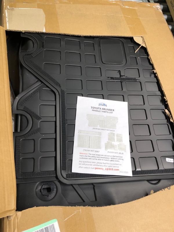 Photo 2 of powoq Floor Mat Compatible with Toyota 4Runner Cargo Mat Backrest Mat Replacement for 2013-2023 Toyota 4Runner Accessories (Fit W/Sliding Tray,Upgraded Backrest Mats+Rear Trunk Mat+Floor Mats) Upgraded Backrest Mats+Rear Trunk Mat+Floor Mats Fit W/ Slidin