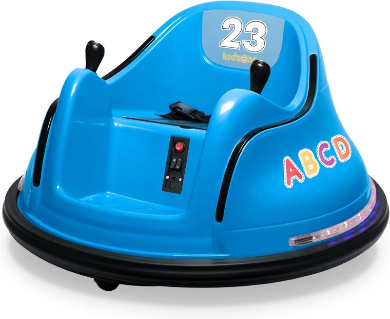 Photo 1 of Kidzone 12V 2-Speeds Electric Ride On Bumper Car for Kids & Toddlers 1.5-5 Years Old, DIY Sticker Baby Bumping Toy Gifts W/Remote Control, LED Lights, Bluetooth & 360 Degree Spin, ASTM Certified
