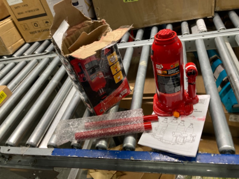 Photo 2 of BIG RED T91003B Torin Hydraulic Welded Bottle Jack, 10 Ton (20,000 lb) Capacity, Red Red Bottle Jack