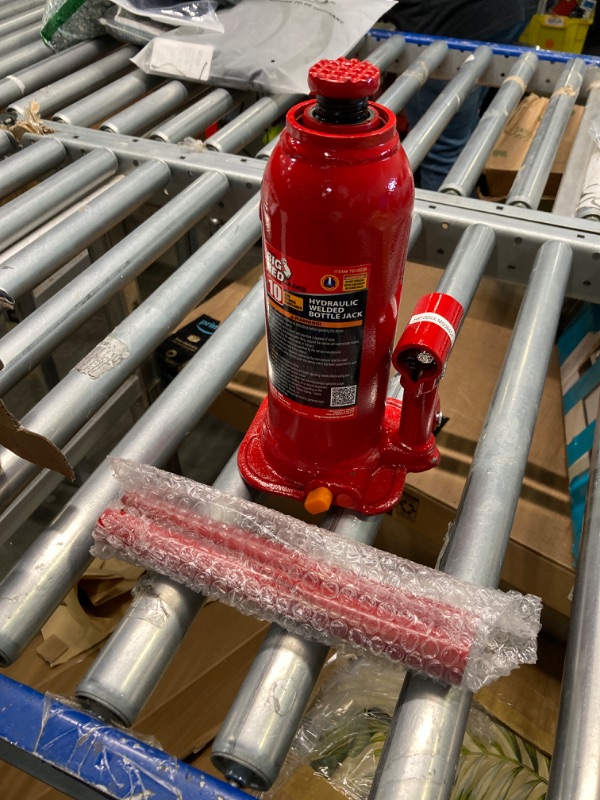 Photo 2 of BIG RED T91003B Torin Hydraulic Welded Bottle Jack, 10 Ton (20,000 lb) Capacity, Red Red Bottle Jack